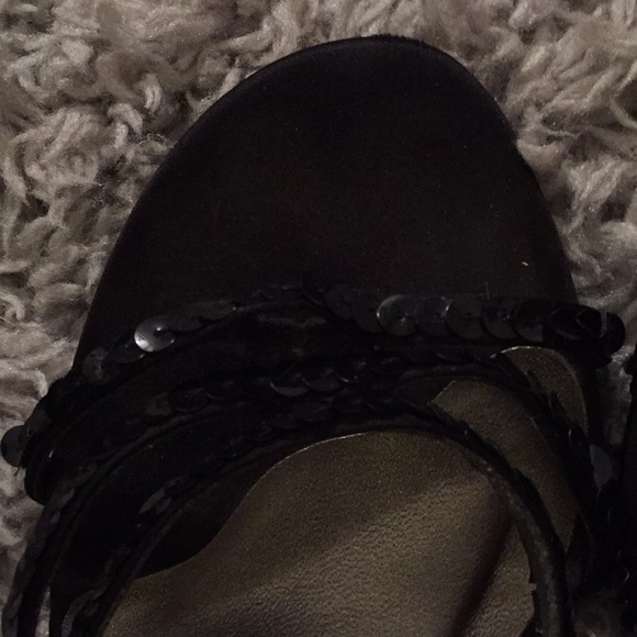 Rampage black strappy sequin heels sz 6 - Picture 6 of 8